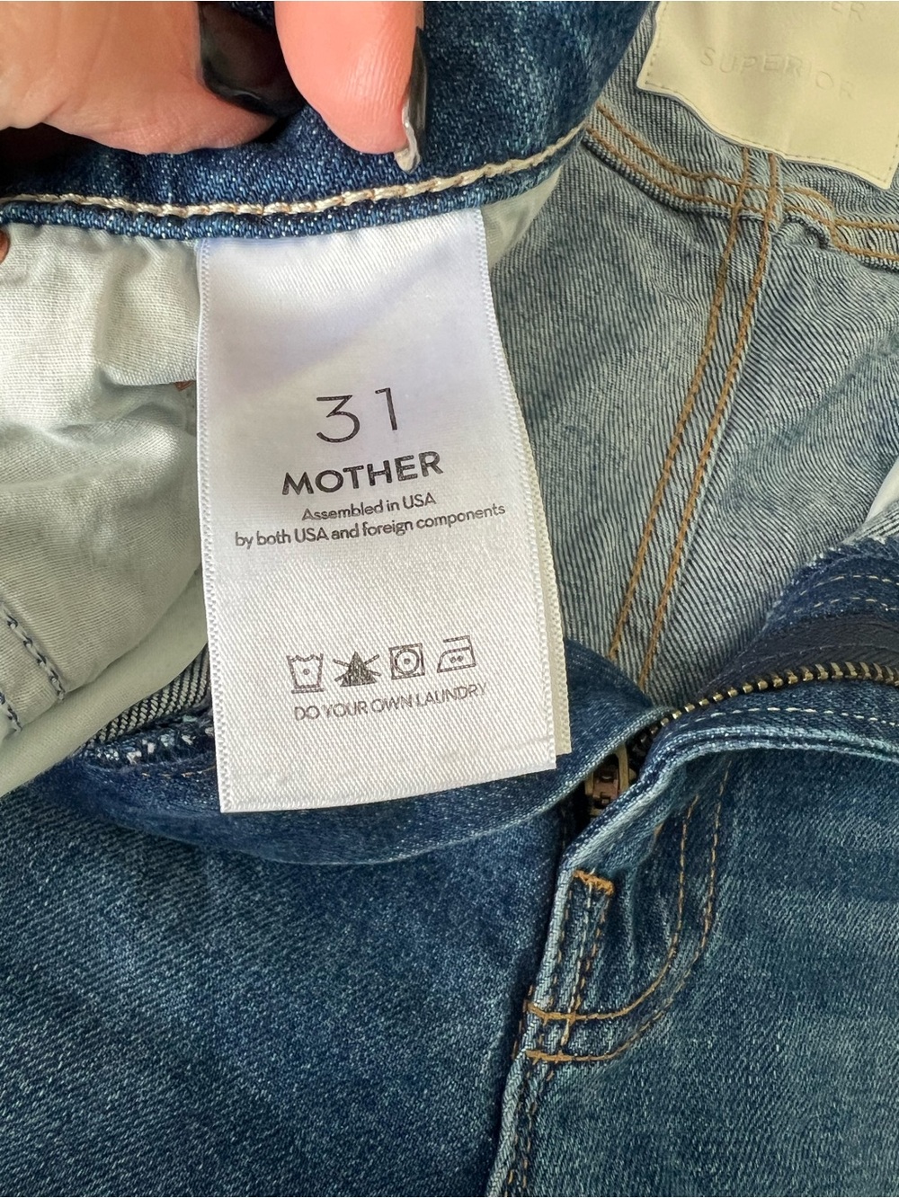 MOTHER High-Rise Blue Denim Jeans